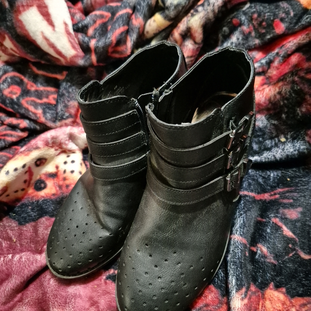 Jessica Simpson Black Ankle Booties with Buckle Detail